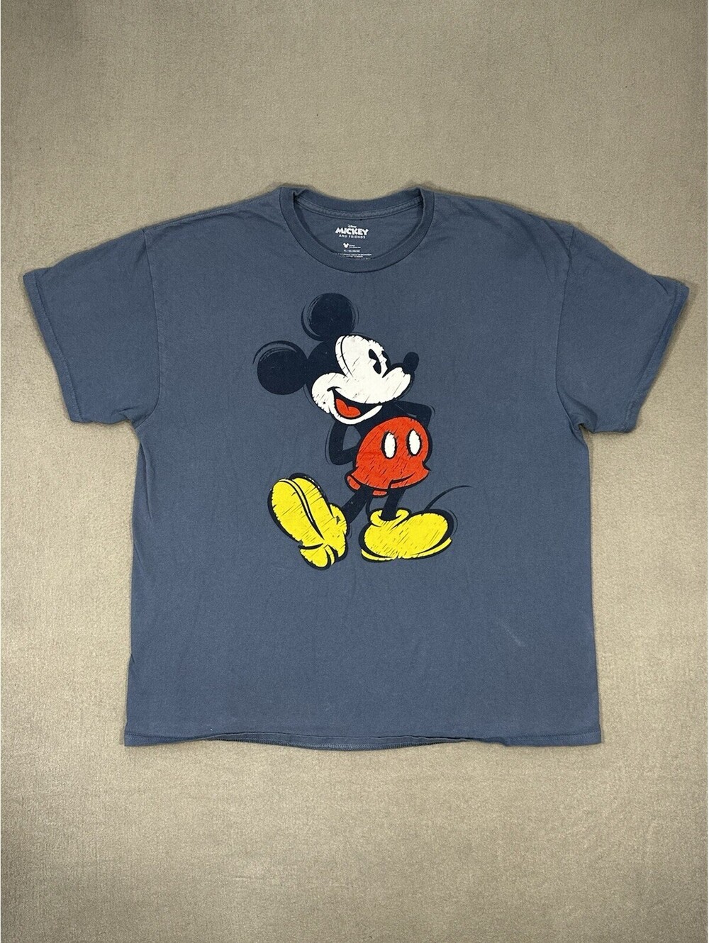 Disney Mickey Mouse Graphic T Shirt XL Blue Classic Cartoon Mens Tee